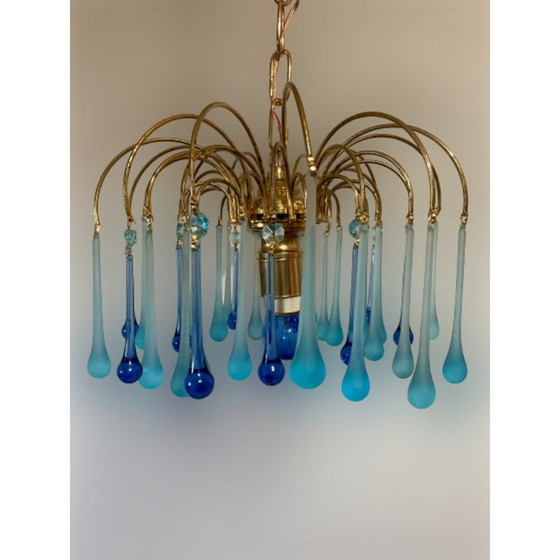 Image 1 of Lustre vintage en verre de Venini, Italie, années 1970