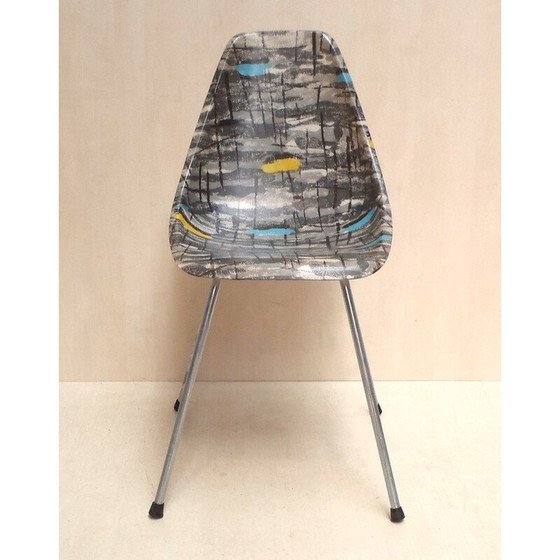 Image 1 of Ensemble de 6 chaises de salle à manger vintage en résine polyester renforcée de fibre de verre, 1950