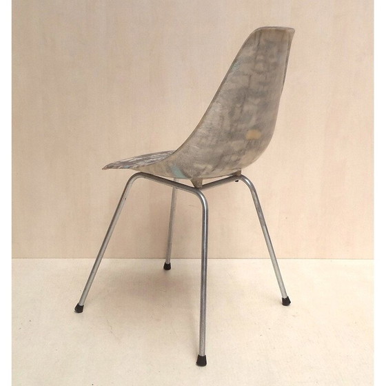 Image 1 of Ensemble de 6 chaises de salle à manger vintage en résine polyester renforcée de fibre de verre, 1950