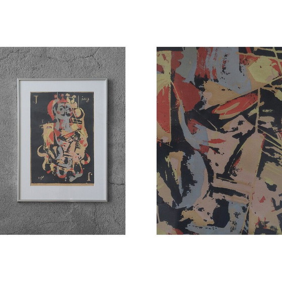 Image 1 of Lithographie vintage encadrée de Hardy Strid et Joker I, 1966