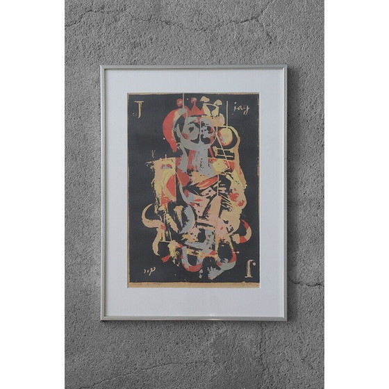 Image 1 of Lithographie vintage encadrée de Hardy Strid et Joker I, 1966