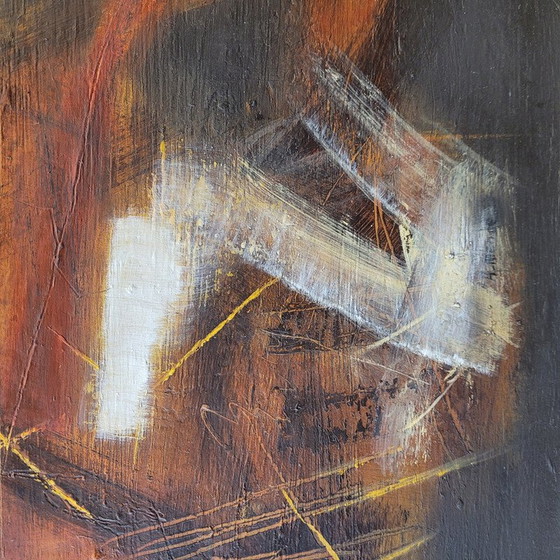 Image 1 of Peinture vintage "Rouge et noir" d'Andrés Mende, 2018