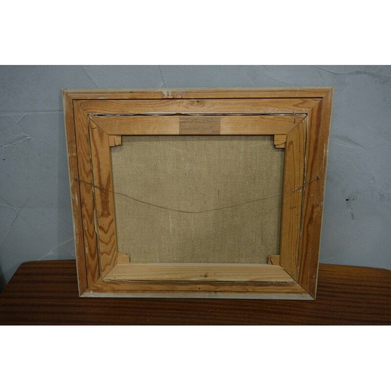 Image 1 of Paysage suédois vintage, huile sur toile de Knut Lindström, 1954