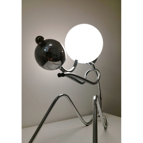 Image 1 of Lampe de table vintage britannique en métal chromé, années 1980