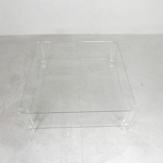 Image 1 of Table en verre avec pieds en acrylique, Bor Design, années 1990