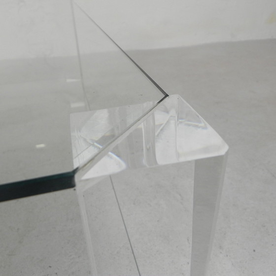 Image 1 of Table en verre avec pieds en acrylique, Bor Design, années 1990