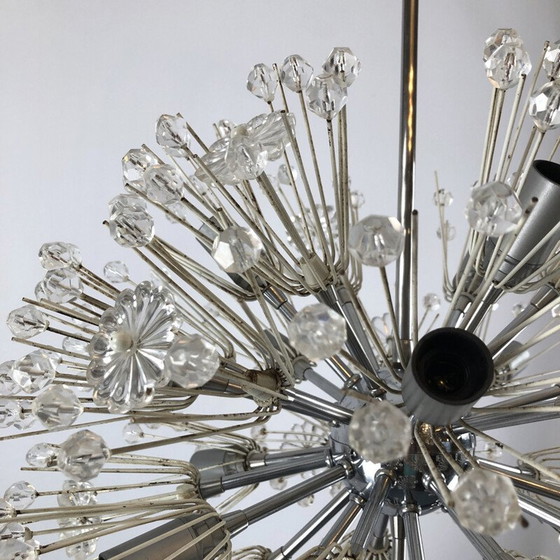 Image 1 of Lustre Sputnik vintage en verre et chrome par Emil Stejnar, 1970