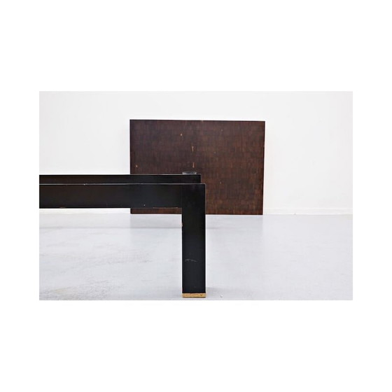 Image 1 of Table d'appoint vintage en bois et laiton par Jules Wabbes, Belgique 1960