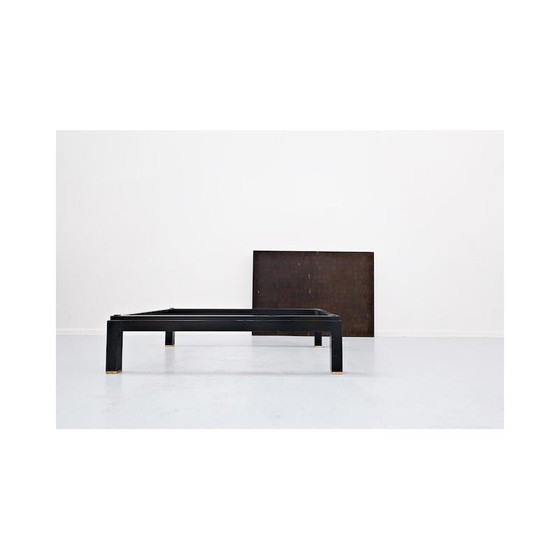 Image 1 of Table d'appoint vintage en bois et laiton par Jules Wabbes, Belgique 1960