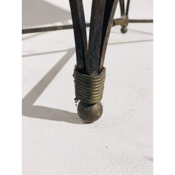 Image 1 of Table basse vintage avec base en fer forgé et plateau en céramique