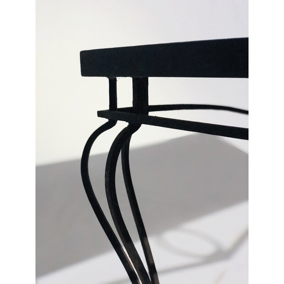 Image 1 of Table basse vintage avec base en fer forgé et plateau en céramique