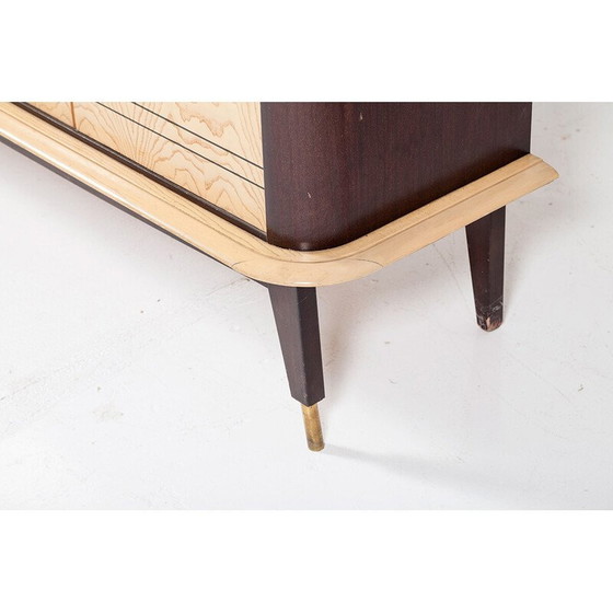 Image 1 of Buffet vintage en acajou et frêne avec meuble bar, France 1950