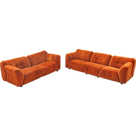 Image 1 of Ensemble de salon vintage en bois et plastique, Italie 1970