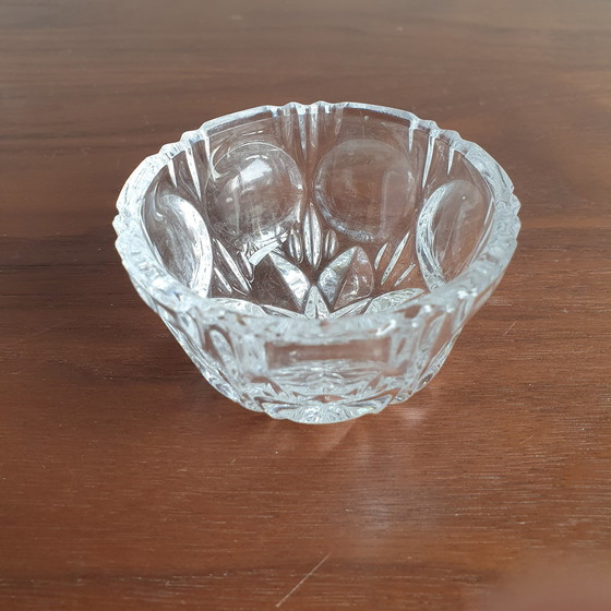 Image 1 of  Sucrier et pot à lait sur plateau en cristal de verre