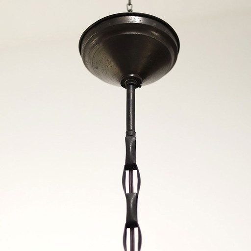 Lampe suspendue en opaline Art Déco