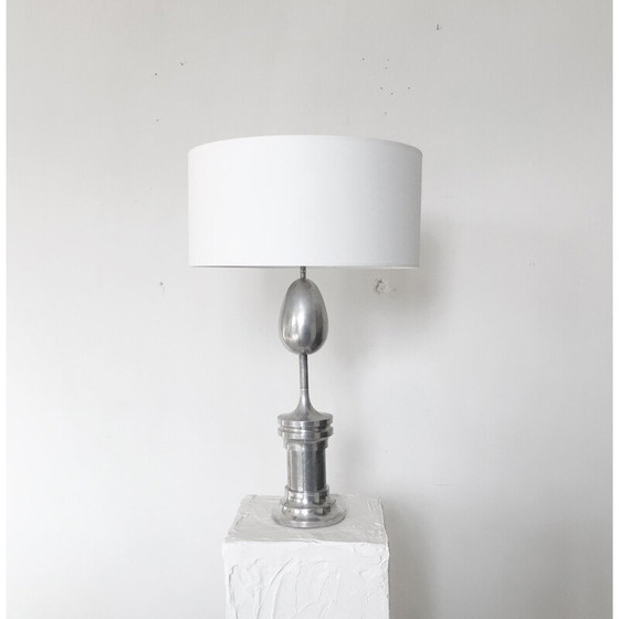 Image 1 of Lampe pion en acier vintage ré-électrifiée, France 1970