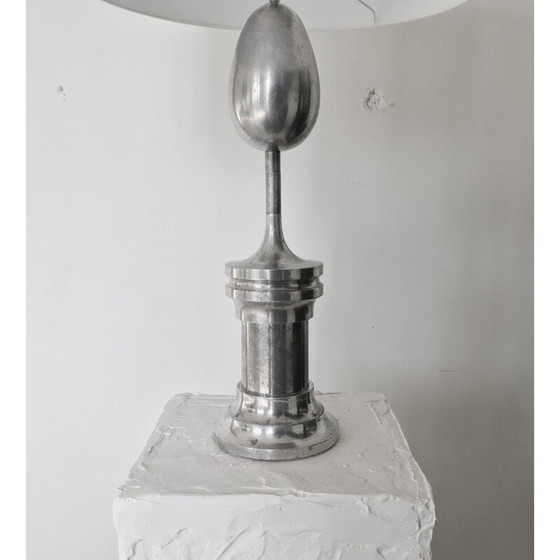 Image 1 of Lampe pion en acier vintage ré-électrifiée, France 1970