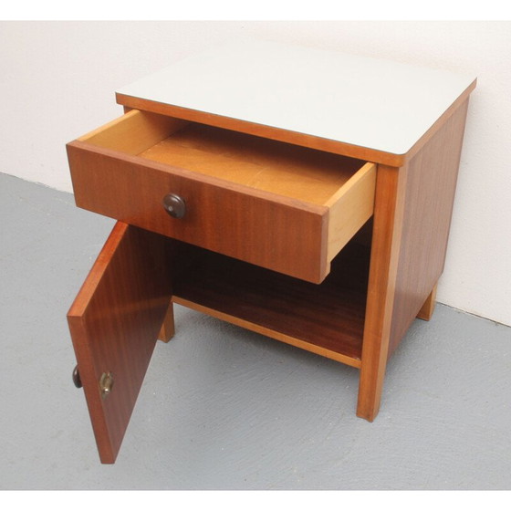Image 1 of Table de nuit vintage en noyer et formica, années 1950