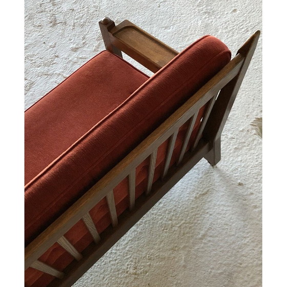 Image 1 of Canapé d'angle vintage en chêne par Robert Guillerme et Chambron, France 1960