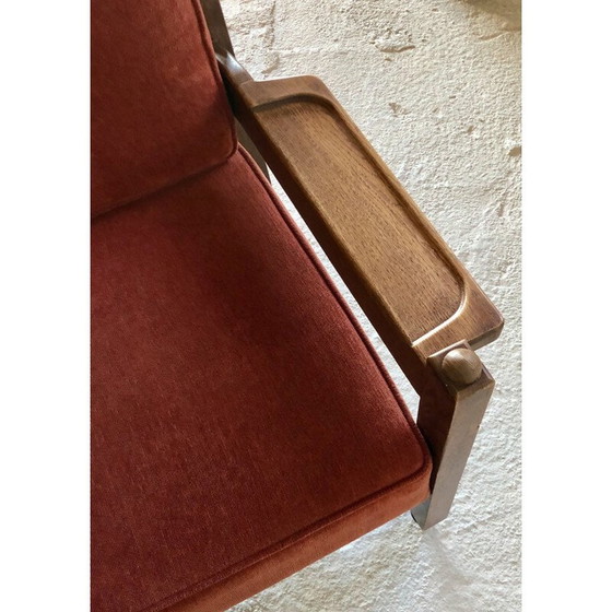 Image 1 of Canapé d'angle vintage en chêne par Robert Guillerme et Chambron, France 1960
