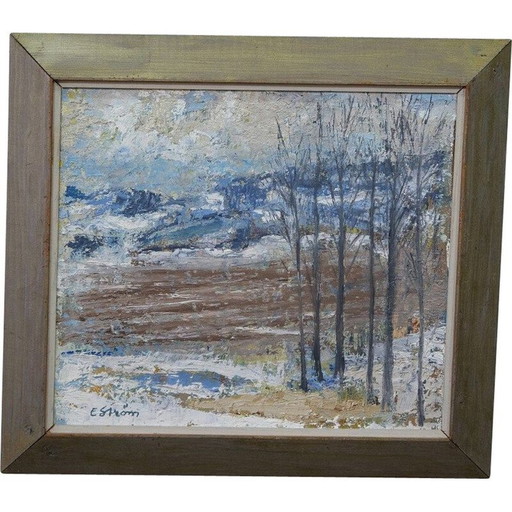 Peinture ancienne d'Erik Ström, Suède 1970
