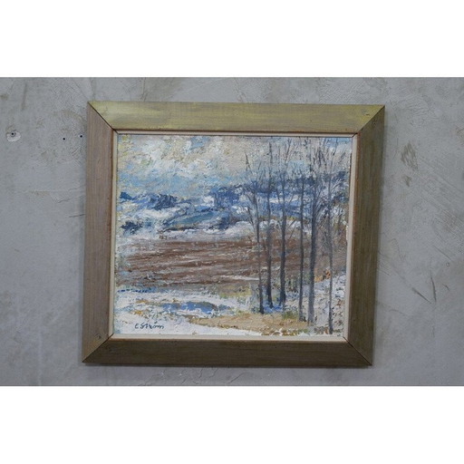 Peinture ancienne d'Erik Ström, Suède 1970