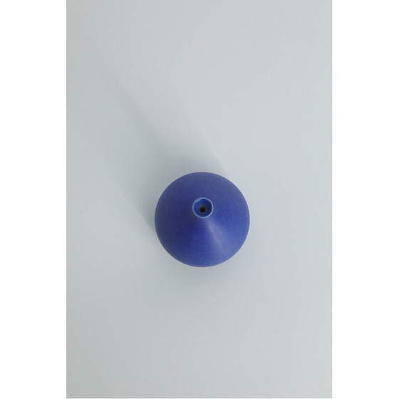 Image 1 of Vase vintage de collection en grès cobalt par Gunnar Borg pour Höganäs Ceramics, Suède 1960