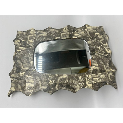 Miroir vintage avec décor de collage de papier, 1980