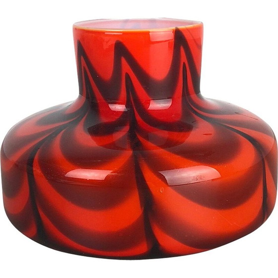 Image 1 of Petit vase vintage rouge Pop Art opaline Florence