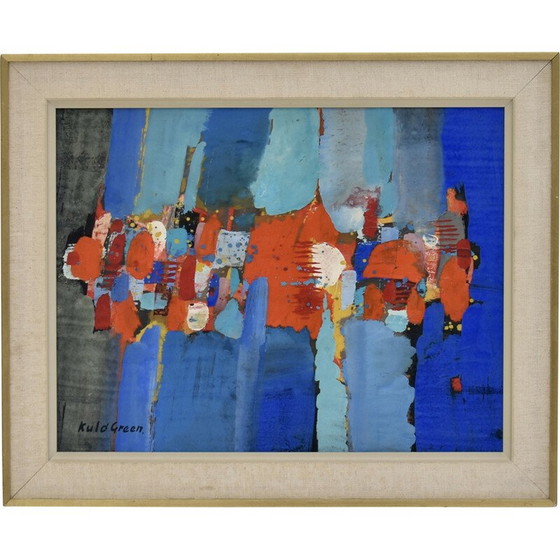 Image 1 of Peinture vintage de Kulo Green, Suède 1960