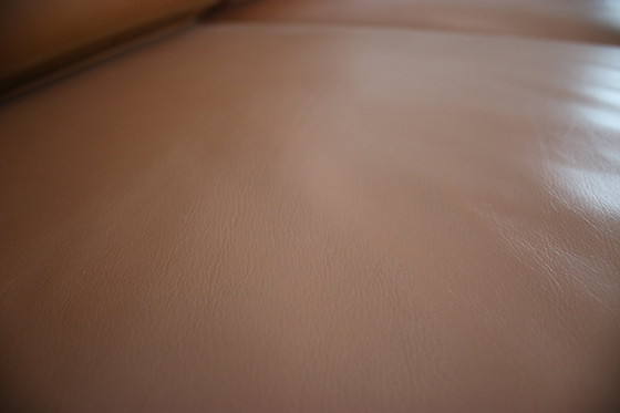 Image 1 of Cor Conseta Canapé deux places design en cuir véritable brun sellier