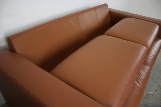 Image 1 of Cor Conseta Canapé deux places design en cuir véritable brun sellier