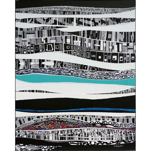 Acrylique sur toile vintage "AntartiKa" par Alain Carpentier