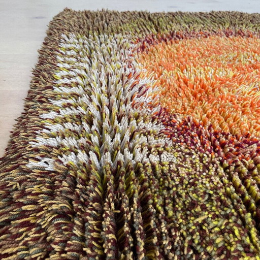 Tapis scandinave vintage en laine Rya, Finlande, années 1960