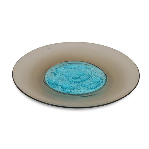 Tapio Wirkkala Azure Core Glass Plate for Venini, Italie 1990