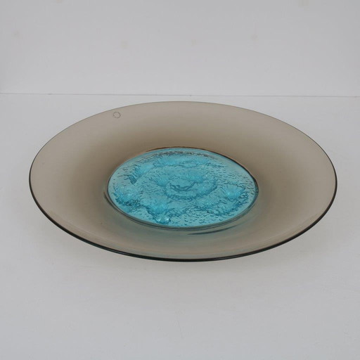 Tapio Wirkkala Azure Core Glass Plate for Venini, Italie 1990