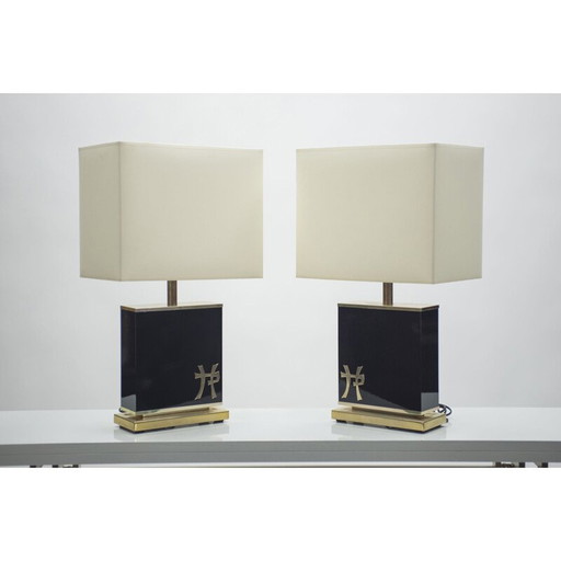 Paire de lampes vintage en laiton