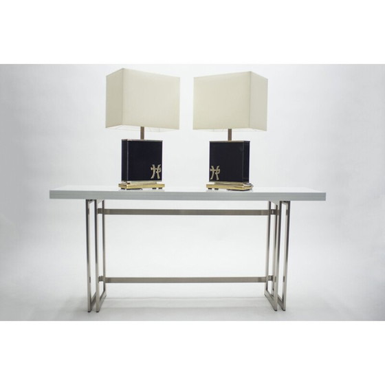 Image 1 of Paire de lampes vintage en laiton