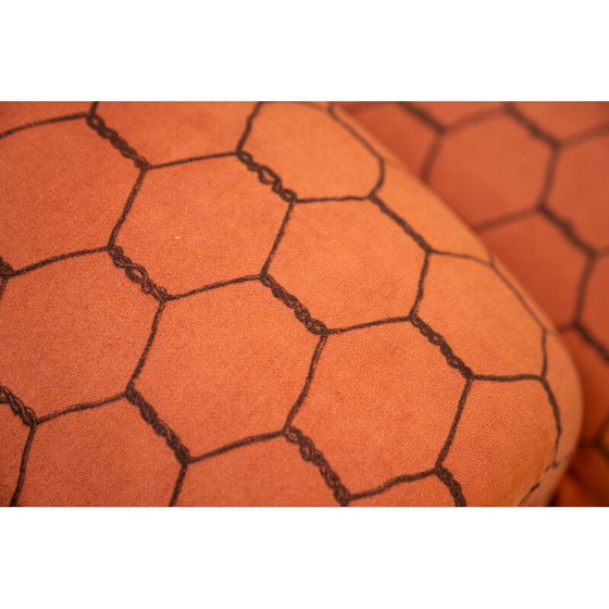 Image 1 of Canapé vintage 3 places en polyuréthane et tissu avec paires de fauteuils, 1970