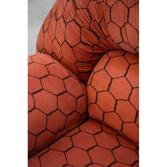 Image 1 of Canapé vintage 3 places en polyuréthane et tissu avec paires de fauteuils, 1970