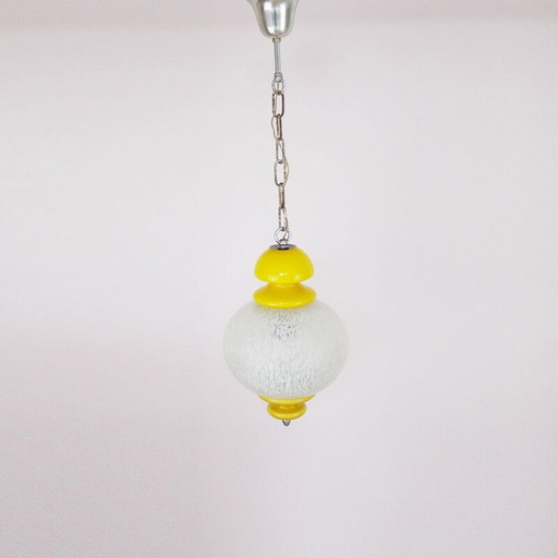 Verre à lumière Mid Century Lemon Opaline trois parties 1960