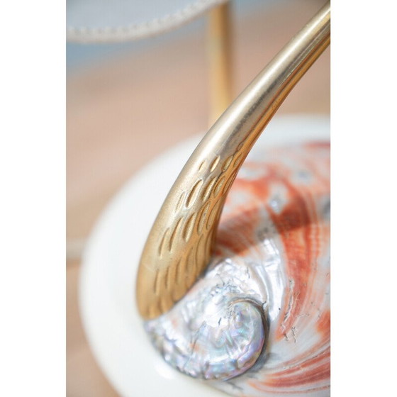 Image 1 of Lampe de table vintage en acier et coquillages par Antonio Pavia, 1970