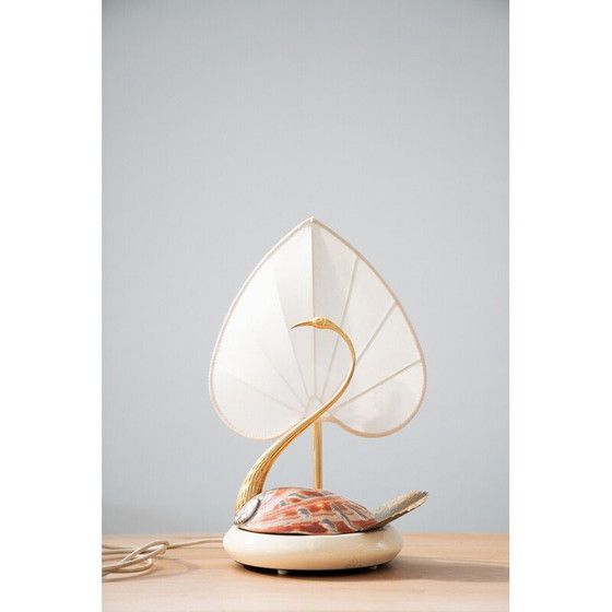 Image 1 of Lampe de table vintage en acier et coquillages par Antonio Pavia, 1970