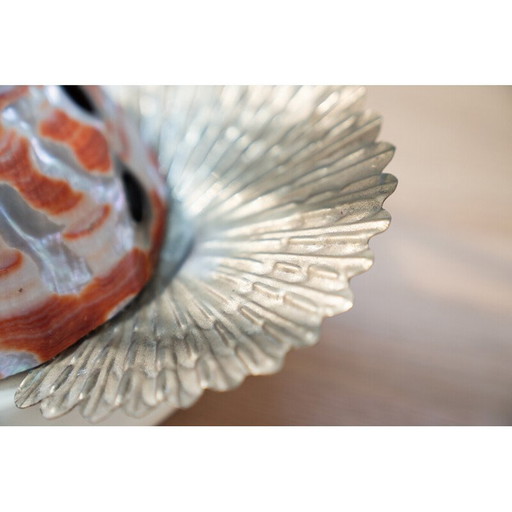 Lampe de table vintage en acier et coquillages par Antonio Pavia, 1970