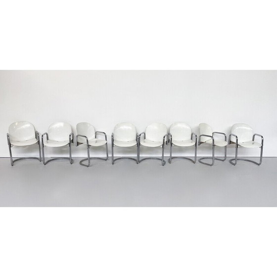 Image 1 of Chaises vintage en cuir "Dialogo" par Tobia et Afra Scarpa pour B and B, Italie