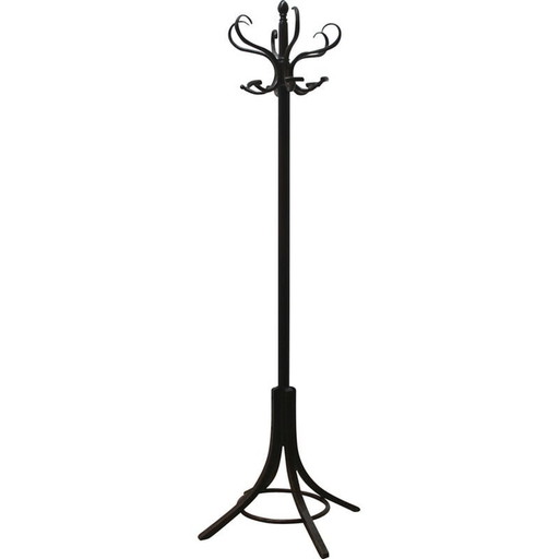 Porte-manteau perroquet vintage en bois foncé