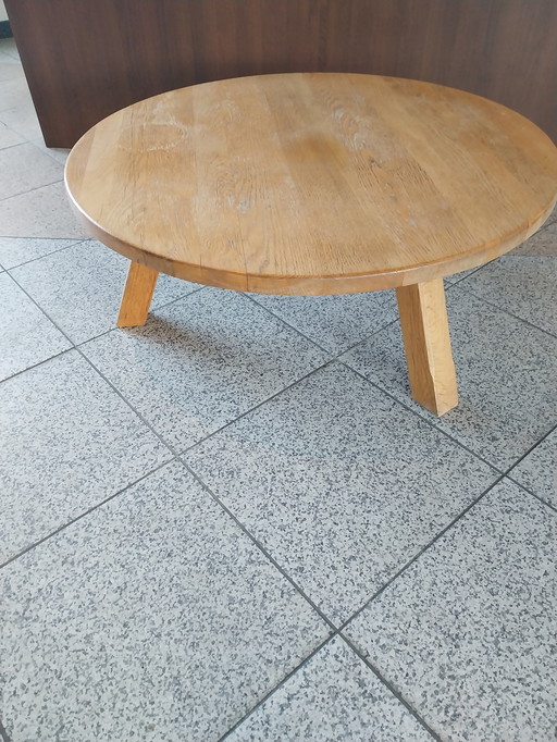 Table basse en chêne clair des années 1970