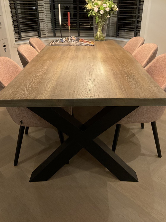 Image 1 of Table de salle à manger en bois de chêne Tinello, 230X90Cm