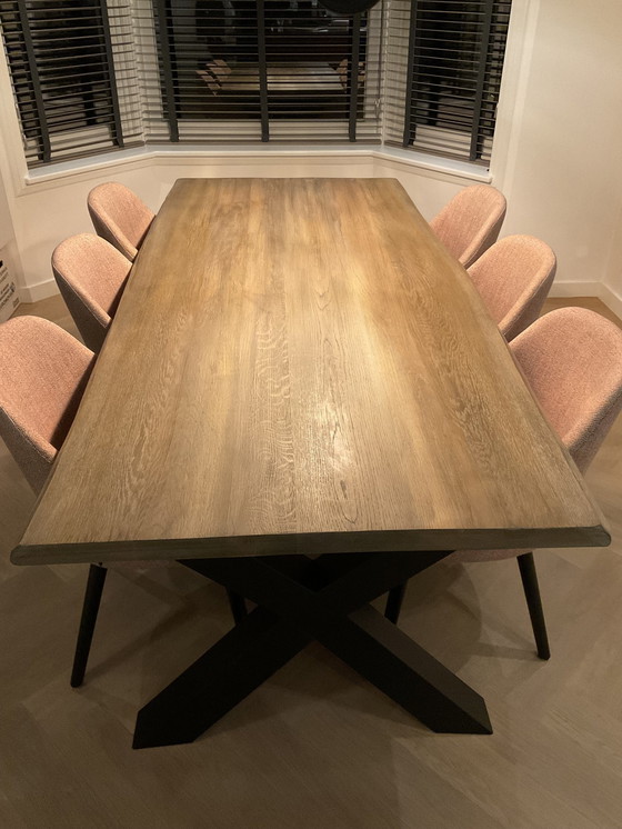 Image 1 of Table de salle à manger en bois de chêne Tinello, 230X90Cm