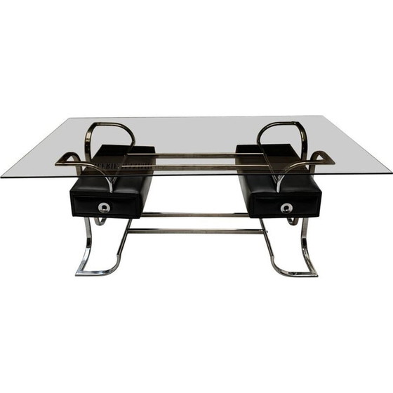 Image 1 of Bureau vintage en métal et bois, 1975